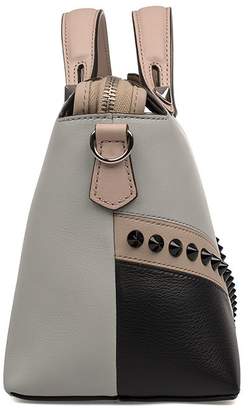 Fendi Light Blue/beige Bag Bugs By The Way Small Leather Top Handle Bag