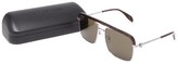 Thumbnail for your product : Alexander McQueen Tortoiseshell-trimmed Aviator Metal Sunglasses - Grey Multi