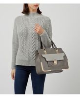 Thumbnail for your product : New Look Grey Contrast Pocket Metal Corner Tote Bag