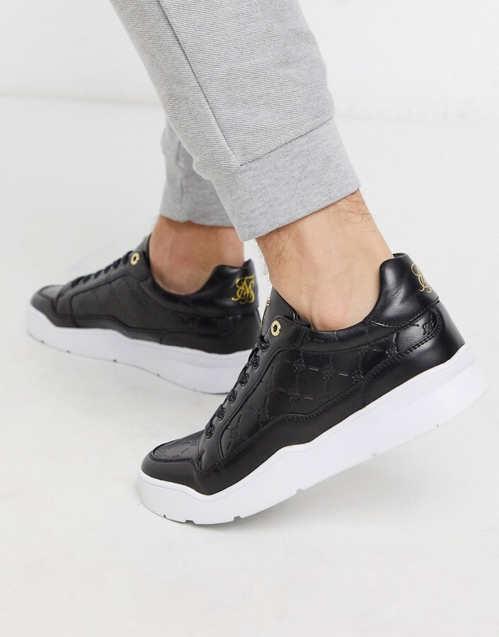 SikSilk DO NOT USE sneakers in black with embossed logo - ShopStyle