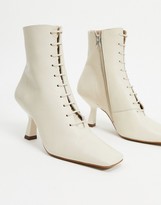 Thumbnail for your product : CHIO Exclusive lace up heeled ankle boots in ivory leather