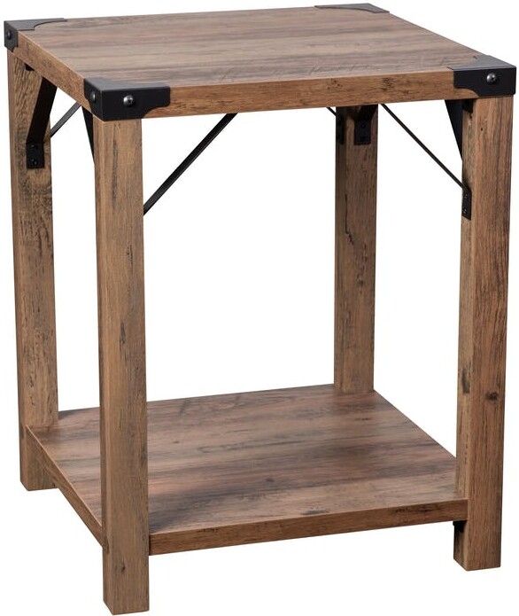 Merrick Lane Green River Modern Farmhouse Engineered Wood End Table And
