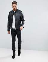 Thumbnail for your product : ASOS Design Faux Leather Racing Biker Jacket