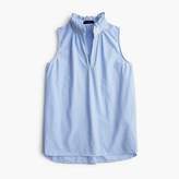 Thumbnail for your product : J.Crew Tall ruffle-neck top in striped cotton poplin