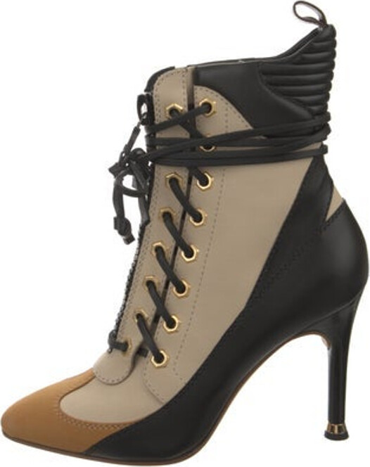 Louis Vuitton LV Monogram Leather Lace-Up Boots - Black Boots, Shoes -  LOU787323