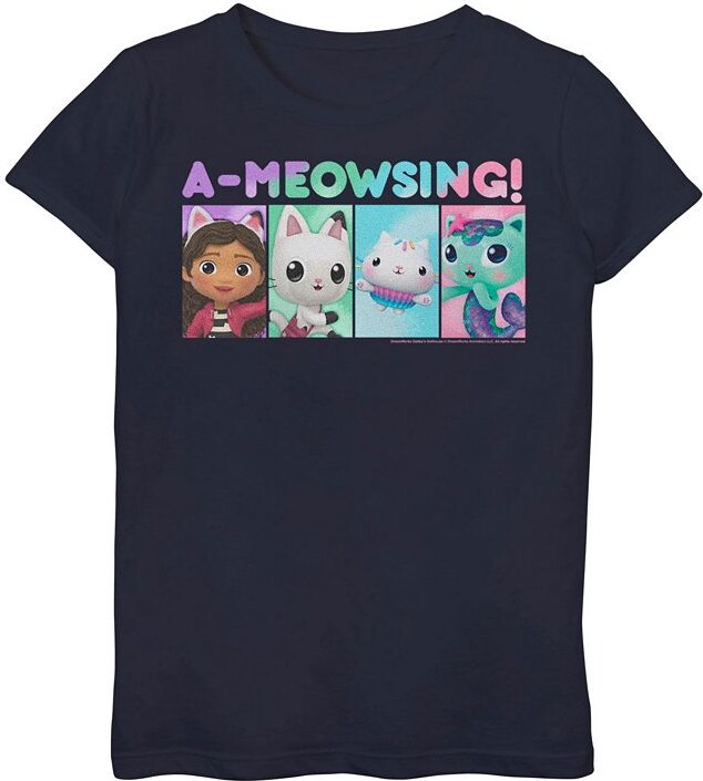 Licensed Character Girls 7-16 Gabby's Dollhouse "A-Meowsing!" Group Graphic Tee