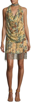 Haute Hippie The Orian Printed Mini Skirt w/ Embellishments