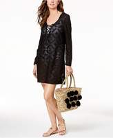 Thumbnail for your product : Dotti Lace-Up Hoodie Dress Cover-Up