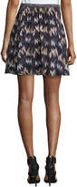 Thumbnail for your product : Diane von Furstenberg Army of Hearts Tweed-Trim Silk Miniskirt, Wild Rose/Tan