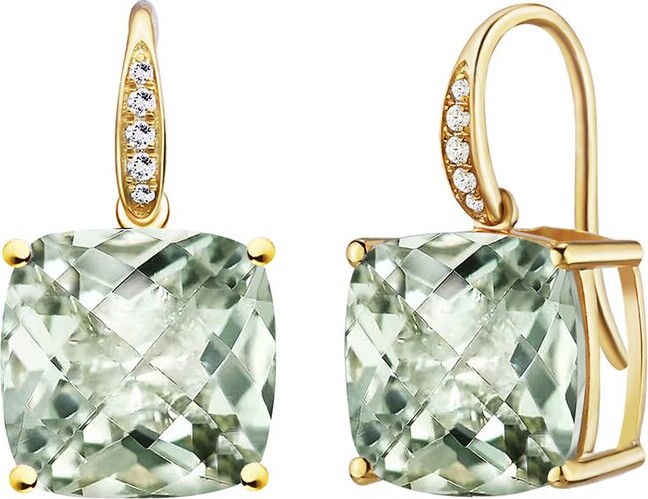 Kai Fine Jewelry 14K 6.85 Ct. Tw. Diamond & Green Amethyst Drop Earrings