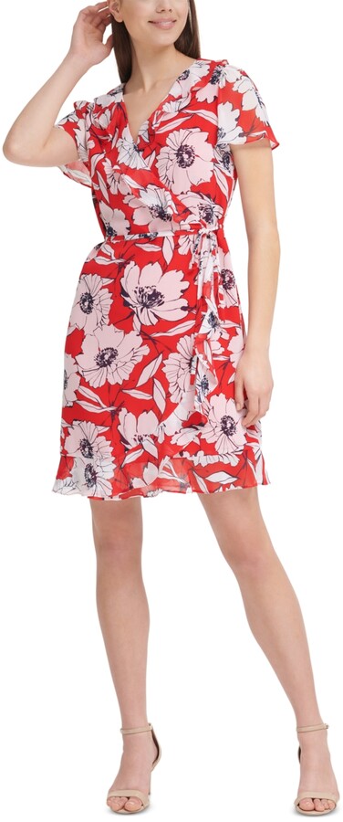 karl lagerfeld floral wrap dress