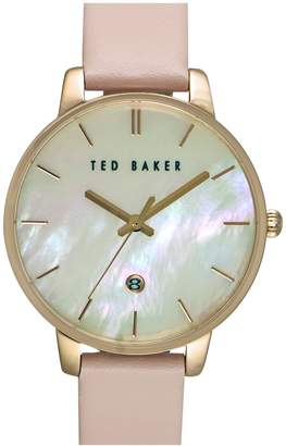 Ted Baker Leather Strap Watch, 40mm