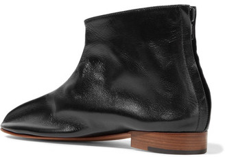 Martiniano Leone Leather Ankle Boots - Black