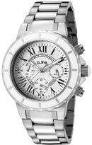 Thumbnail for your product : A Line a_line Women's Marina Chronograph White Textured Dial Stainless Steel