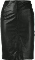 Armani Collezioni - midi pencil skirt - women - Peau d'agneau/Polyester/Viscose - 40