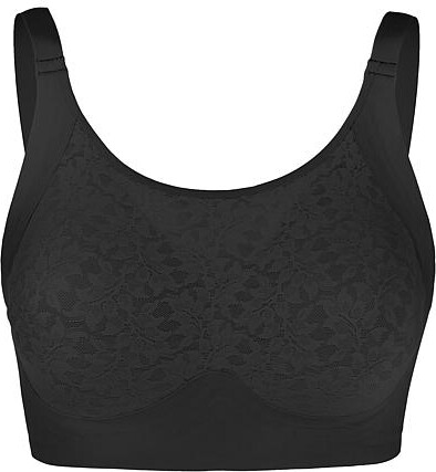 Ahh By Rhonda Shear All-Over Lace Gel Bra with Back Closure - Black - Size Medium