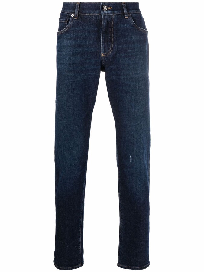 Dolce & Gabbana Ripped-Detail Denim Jeans - ShopStyle