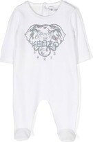 Thumbnail for your product : Kenzo Kids Elephant Embroidery Velvet Pajamas