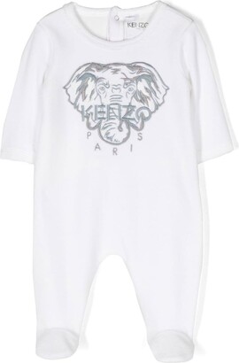 Kenzo Kids Elephant Embroidery Velvet Pajamas