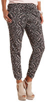 Thumbnail for your product : Charlotte Russe Tribal Print Drawstring Jogger Pants