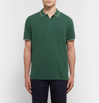 Club Monaco Contrast-Tipped Cotton-PiquÃ© Polo Shirt