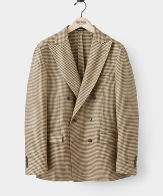 Todd Snyder Tan Houndstooth Double-Breasted Sport Coat - ShopStyle