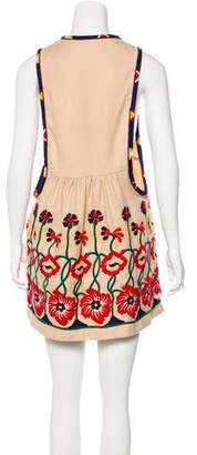 Anna Sui Embroidered Mini Dress