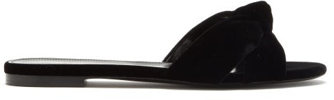 black velvet slides