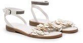 Thumbnail for your product : BRUNELLO CUCINELLI KIDS Floral Applique Leather Sandals