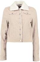 Thumbnail for your product : boohoo Slim Fit Borg Collar Cord Jacket