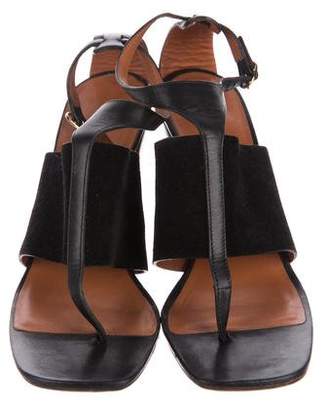 Celine Leather T-Strap Sandals