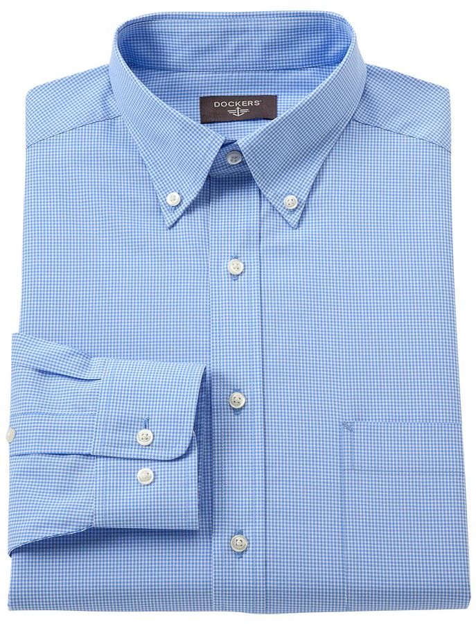 Dockers ClassicFit Checked NoIron ButtonDown Collar Dress Shirt Men ShopStyle