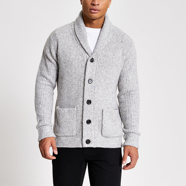 slim fit shawl collar cardigan