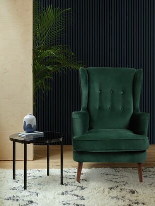Habitat Callie Velvet Wingback Chair - Petrol Blue - ShopStyle Armchairs &  Recliners