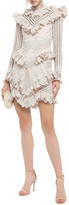 Thumbnail for your product : Zimmermann Unbridled Battenburg Tiered Ramie-blend Macramé Lace Mini Dress