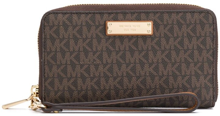 monogram michael kors wallet
