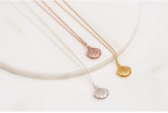 By River Rose Gold Plated Sterling Silver Happy as a Clam Pendant Necklace