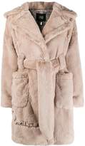 Thumbnail for your product : Class Roberto Cavalli faux-fur belted coat