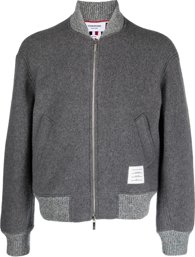 Thom Browne Fleece-Wool Bomber Jacket