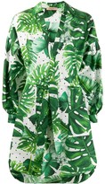 Thumbnail for your product : Twin-Set Leaf Print Cotton Shirt Dress