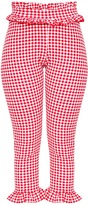 Thumbnail for your product : PrettyLittleThing Keren Red Gingham Frill Trim Trousers
