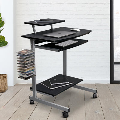Inbox Zero Techni Mobili Compact Computer Cart With Storage