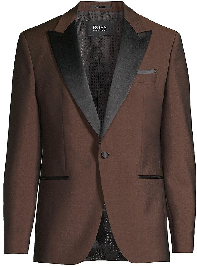 HUGO BOSS Satin-Trim Wool-Mohair Suit Jacket - ShopStyle