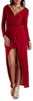 Thumbnail for your product : Charlotte Russe Long Sleeve Maxi Wrap Dress