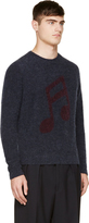 Thumbnail for your product : Paul Smith Navy Music Note Mohair Sweater
