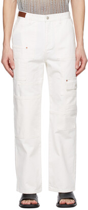 ANDERSSON BELL White Wide Patchwork Jeans