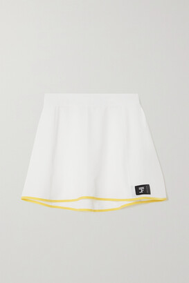 Full Court Sport Perforated Stretch-jersey Tennis Skirt - White