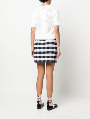 Thom Browne Pointelle Crew-Neck Knitted Top