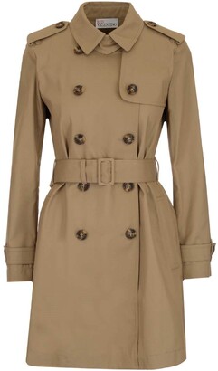 RED Valentino Pleated Detail Trench Coat