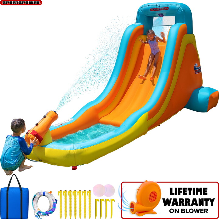 Sportspower My 1st Inflatable Waterpark Slide with Splash Pool & Water Cannon, Ages 3-8, ASTM Certified